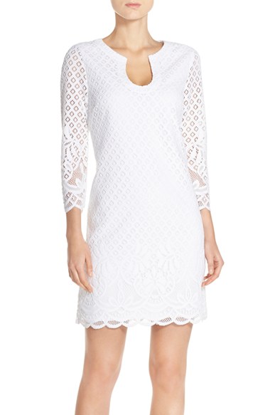 Lilly Pulitzer® 'Mara' Lace Sheath Dress Resort White sheath dresses for easter 