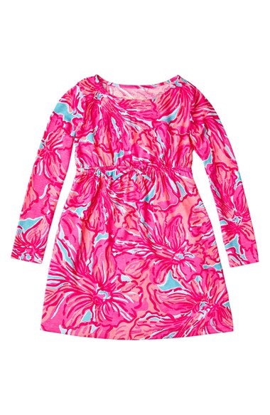 Lilly Pulitzer® 'Sadie' A-Line Dress (Toddler Girls, Little Girls & Big Girls) Sea Blue Flirty Sea