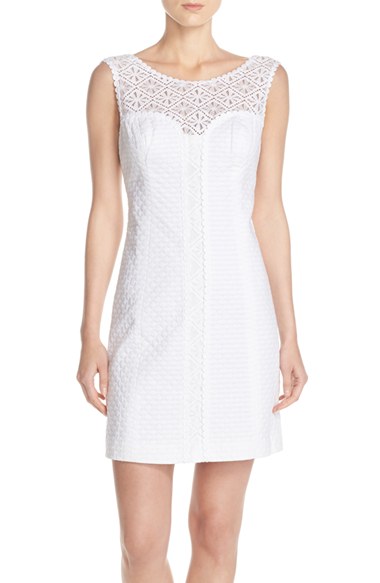 Lilly Pulitzer® 'Sofia' Cotton Sheath Dress Resort White sheath dresses for easter 