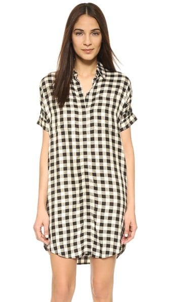 Madewell Courier Buffalo Check Shirtdress Almost Black