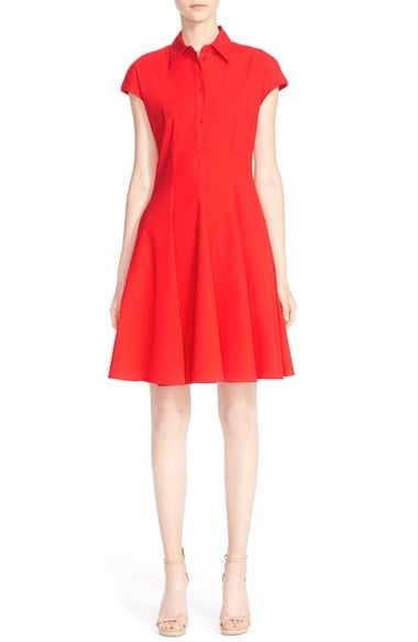 Michael Kors Cotton Poplin Shirtdress Coral