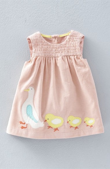 Mini Boden' Animal Friends' Appliqué Corduroy Pinafore (Baby Girls & Toddler Girls) Mom Baby Chicks Provence Dusty Pink easter dresses for baby girls