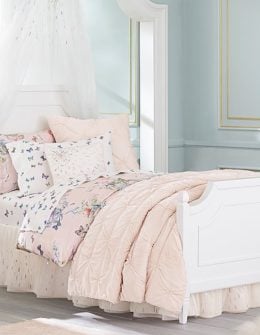 Monique Lhuillier Velvet Pintuck Quilt Pottery Barn Kids blush pink