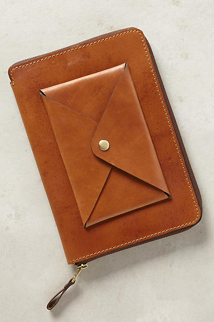 Nappa Dori Stitched Leather iPad Mini Case Brown