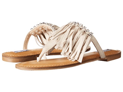 Not Rated Peppy Embellished Fringe Sandals Cream