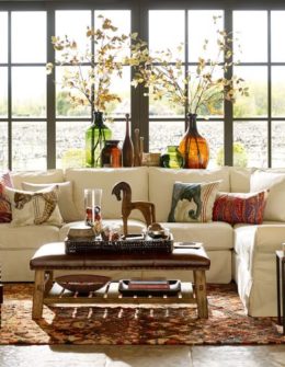 PB COMFORT ROLL ARM SLIPCOVERED 3-PIECE SECTIONAL WITH CORNER Pottery Barn Sofas Sectionals Sale