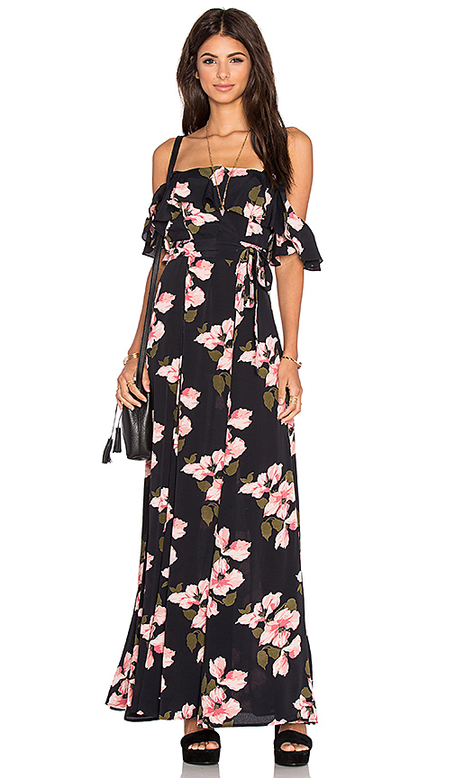 PRIVACY PLEASE FLORAL PRINT PETRO OFF THE SHOULDER DRESS BELLEVILLE