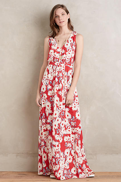 Paper Crown Marguerite Maxi Dress Red Motif maxi dresses for easter