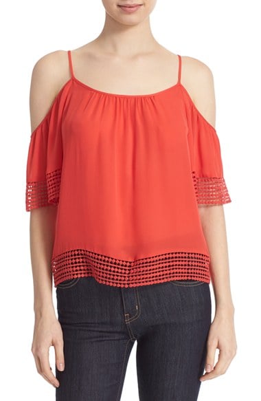 Parker 'Sicily' Cold Shoulder Silk Blouse Fiesta 