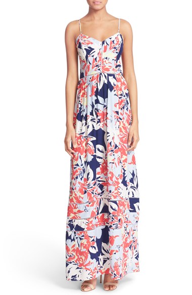 Parker 'Verona' Floral Print Silk Maxi Dress Gardenia maxi dresses for easter