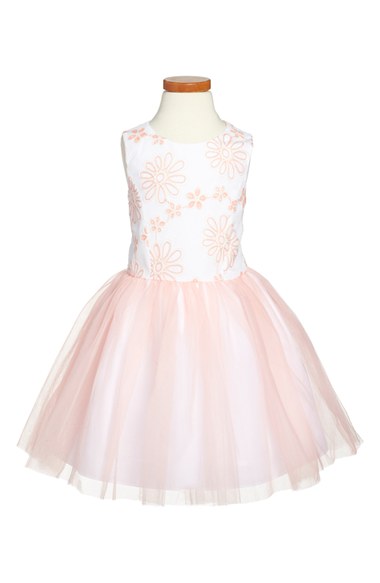 Pippa & Julie Floral Embroidered Sleeveless Dress (Toddler Girls, Little Girls & Big Girls) Pink Ivory