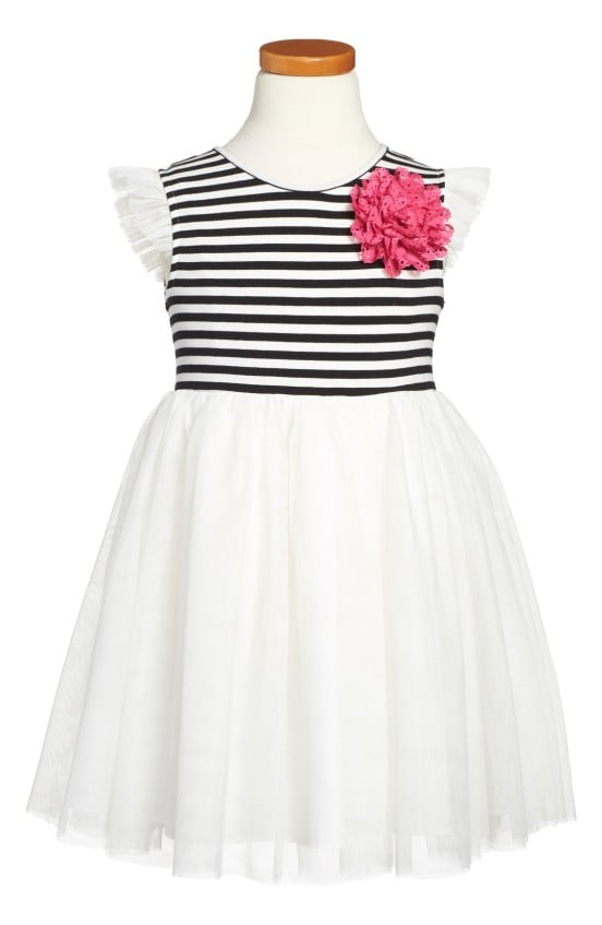 Pippa & Julie Stripe Tulle Dress (Toddler Girls, Little Girls & Big Girls) Black White