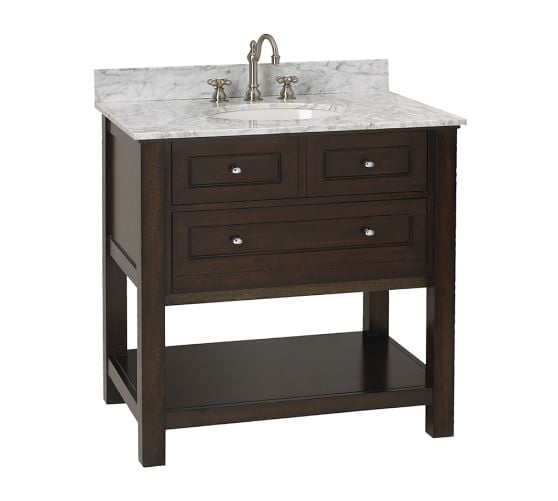 Pottery Barn CLASSIC SINGLE SINK CONSOLE - ESPRESSO FINISH Pottery Barn Bathroom Console Sale