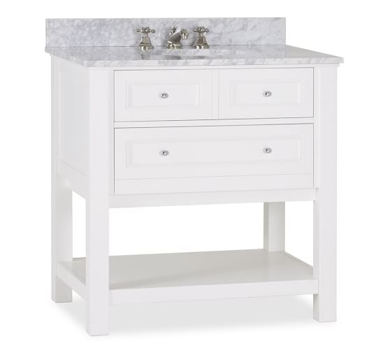 Pottery Barn CLASSIC SINGLE SINK CONSOLE - WHITE Pottery Barn Bathroom Console Sale