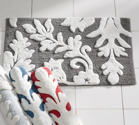 Pottery Barn DAMASK BATH RUG Pottery Barn Bathroom Console Sale