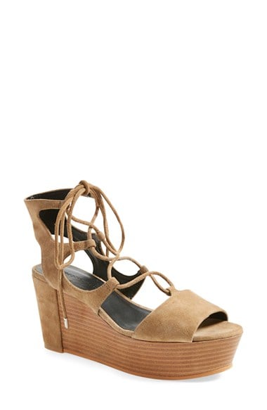 Rebecca Minkoff 'Cady' Lace-Up Wedge Sandal (Women) Taupe (or Black) lace-up wedge sandals for spring