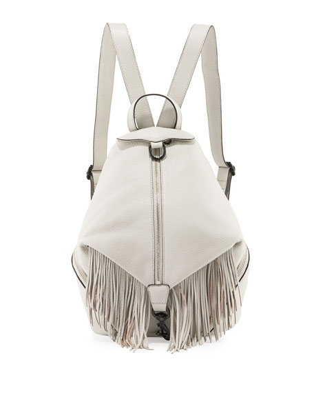 Rebecca Minkoff Julian Fringe Leather Backpack Putty