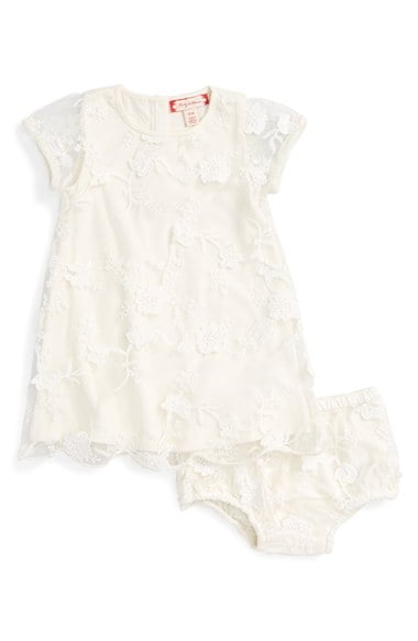 Ruby & Bloom Lace Overlay A-Line Dress (Baby Girls) Ivory Vanilla easter dresses for baby girls
