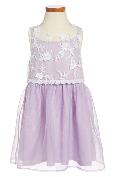 Ruby & Bloom Lace Popover Dress (Toddler Girls, Little Girls & Big Girls) Purple Petal