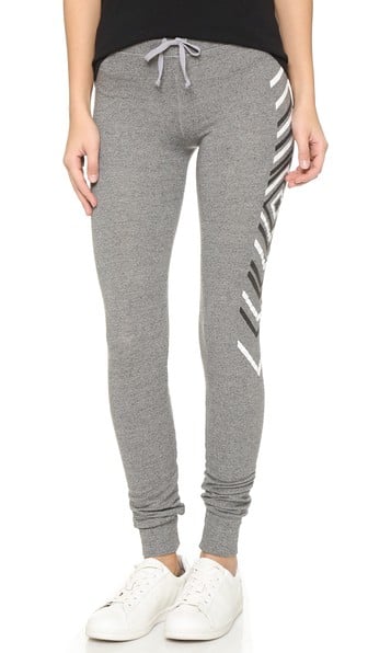 SUNDRY Chevrons Skinny Sweatpants in Heather Grey