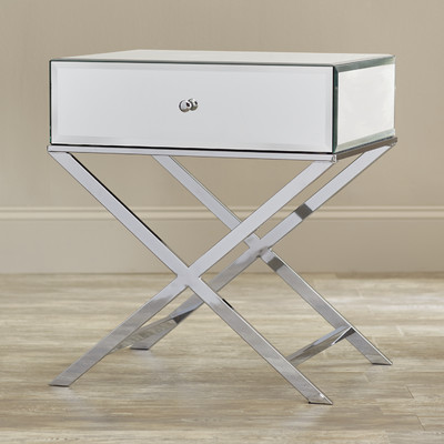 Sagaponack 1 Drawer Mirrored End Table by House of Hampton Wayfair Easter Sale