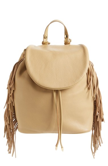 Sam Edelman 'Fifi' Fringe Backpack Camel
