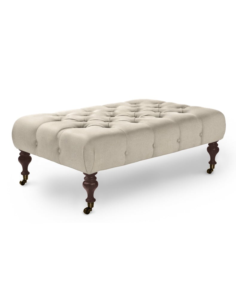 Serena & Lily Essex Ottoman Natural Canvas