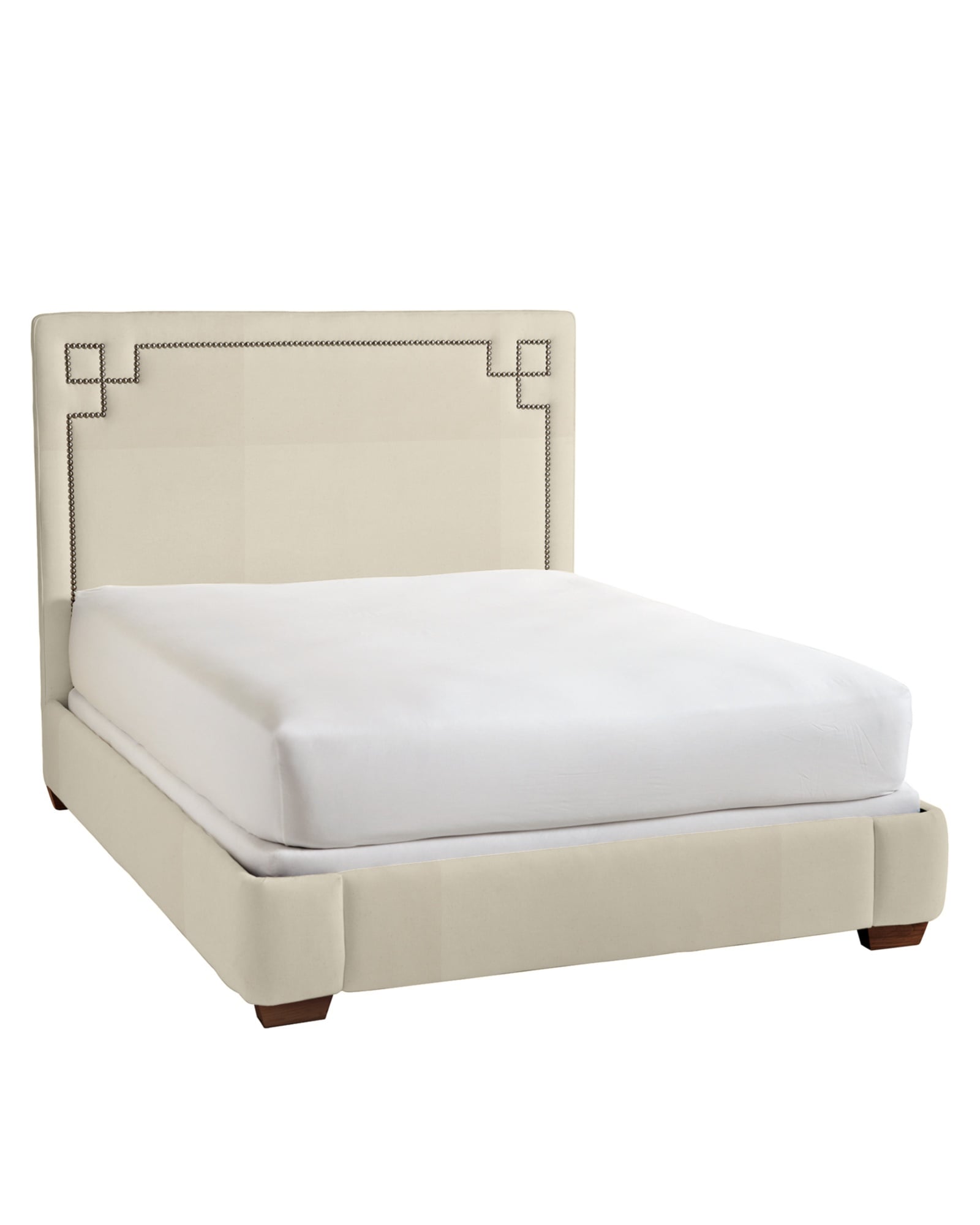 Serena & Lily Octavia Bed with Nailheads Natural Canvas