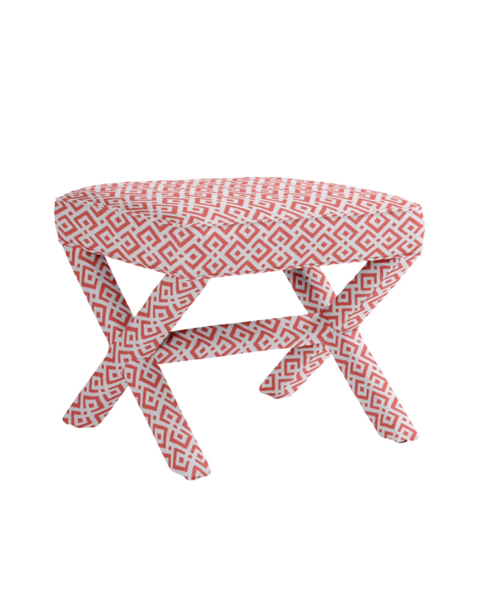 Serena & Lily Parker X-Bench Coral Lattice Fabric