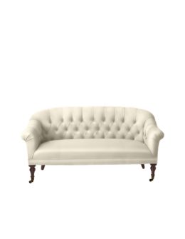 Serena & Lily Paxton Tufted Loveseat Natural Canvas Serena Lily Custom Upholstery Sale