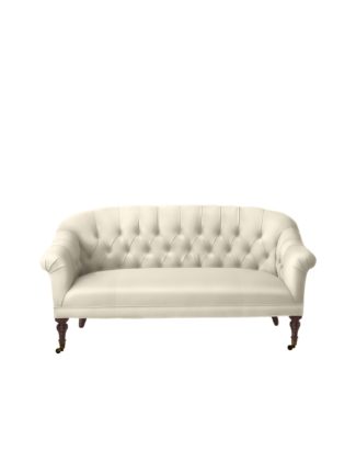 Serena & Lily Paxton Tufted Loveseat Natural Canvas Serena Lily Custom Upholstery Sale