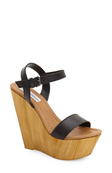 Steve Madden 'Kalesi' Platform Wedge Sandal (Women) Black Leather
