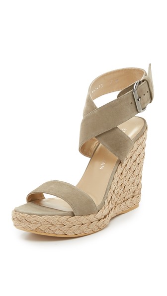 Stuart Weitzman X-ray Wedge Sandals Rock