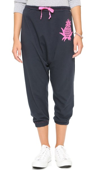 Surf Bazaar Pineapple Harem Beach Pants Washed Black