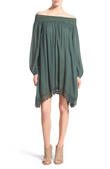 TULAROSA 'Avery' Off the Shoulder Dress Olive Green
