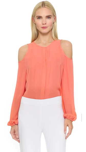 Tamara Mellon Cold Shoulder Blouse Sunset