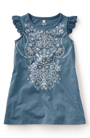 Tea Collection 'Venetian' Metallic Graphic Flutter Sleeve Dress (Toddler Girls, Little Girls & Big Girls) Monsoon easter dresses for little girls