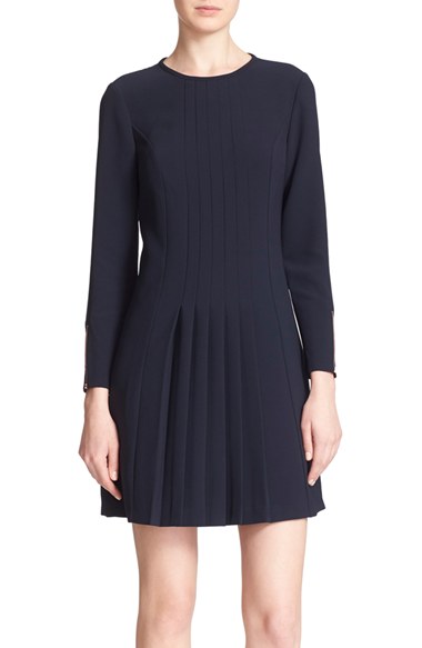 Ted Baker London 'Caara' Pleated A-Line Dress Navy Blue