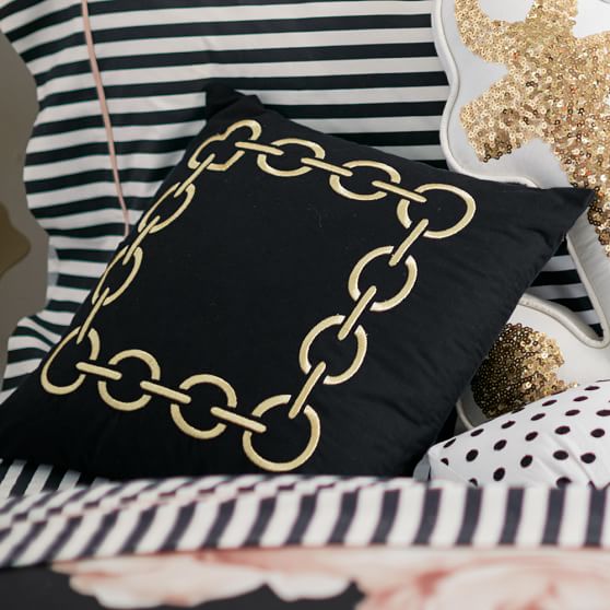 The Emily + Meritt Gold Chain Pillow Cover Pottery Barn Teen