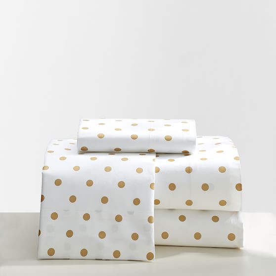 The Emily + Meritt Metallic Dottie Sheet Set Pottery Barn Teen