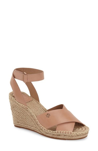 Tory Burch 'Bima' Espadrille Wedge Sandals (Women) Makeup Leather