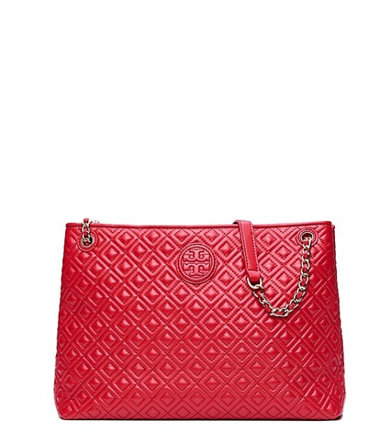 Tory Burch MARION QUILTED CHAIN-SHOULDER SLOUCHY TOTE Kir Royale tory burch private sale spring 2016