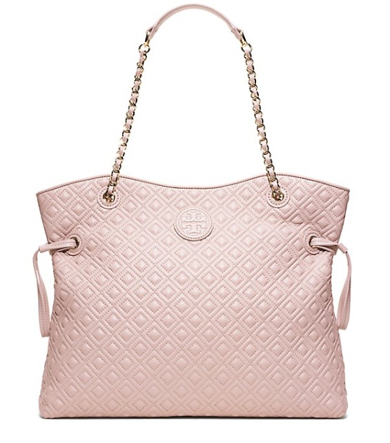 Tory Burch MARION QUILTED SLOUCHY TOTE Light Oak tory burch private sale spring 2016