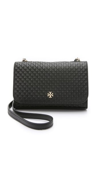 Tory Burch Marion Embossed Shrunken Bag Black Shopbop Spring Sale