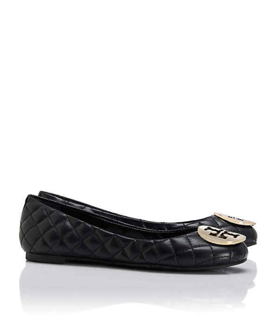 Tory Burch QUINN - MESTICO Ballet Flats Black/Gold