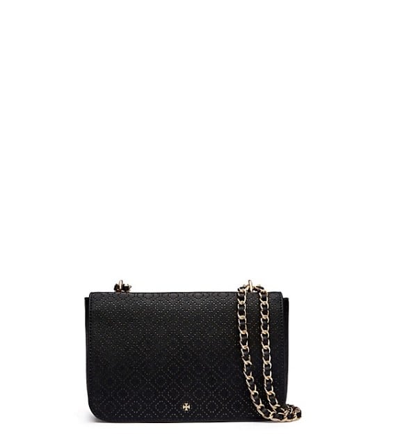 Tory Burch ROBINSON PERFORATED ADJUSTABLE SHOULDER BAG Black tory burch private sale spring 2016