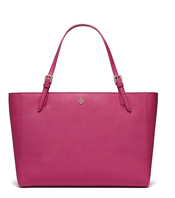 Tory Burch YORK BUCKLE TOTE Raspberry tory burch private sale spring 2016