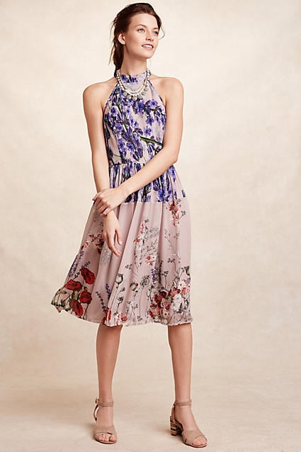 Varun Bahl Floral Print Petaline Midi Dress Purple Motif