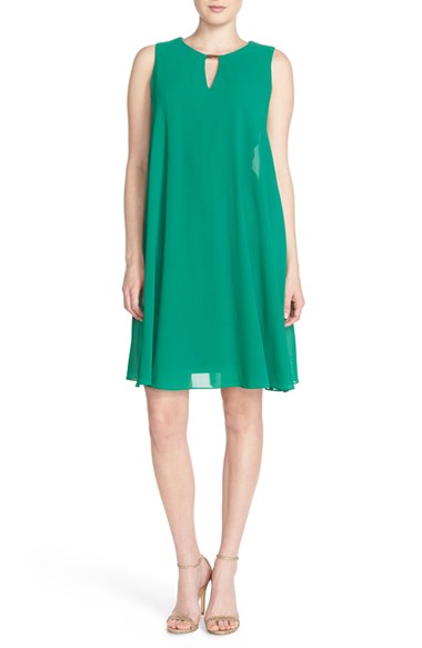 Vince Camuto Keyhole Trapeze Dress Emerald Green trapeze dresses for easter