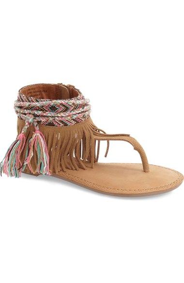 ZiGi girl 'Fyra' Fringe Flat Sandal (Women) Tan Suede spring music festival coachella